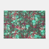 Aquamarine und Rot, mit schwarzem mattschwarzem Sc Fußmatte (Vorderseite)