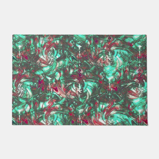 Aquamarine und Rot, mit schwarzem mattschwarzem Sc Fußmatte (Vorderseite)