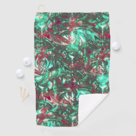 Aquamarine und Rot, mit schwarzem mattschwarzem Sc Golfhandtuch