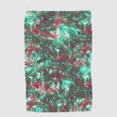 Aquamarine und Rot, mit schwarzem mattschwarzem Sc Golfhandtuch (Vorderseite)