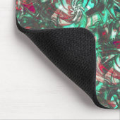 Aquamarine und Rot, mit schwarzem mattschwarzem Sc Mousepad (Ecke)