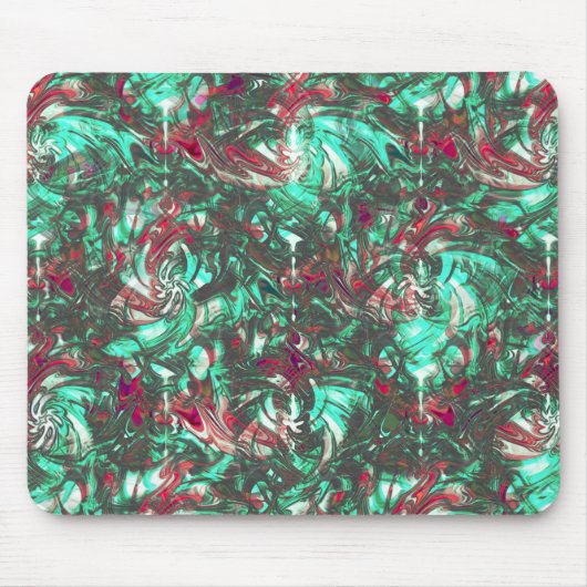 Aquamarine und Rot, mit schwarzem mattschwarzem Sc Mousepad (Vorne)