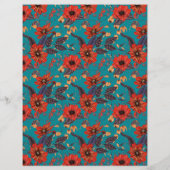 Aquamarine und rote Flora Design Business Grand Op Flyer (Hinten)