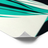 Aquamarine und rote Frauenportrait - Moderne Grafi Poster (Ecke)