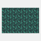 Aquamarine und schwarze Abstrakte Farbe Geschenkpapier Set (Vorderseite 3)