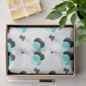 Aquamarine und schwarze Ballon-Feier Seidenpapier (Geschenk)