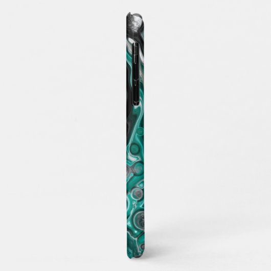 Aquamarine und schwarze Blasen Digitale Fluid Art  Case-Mate iPhone Hülle (Hinten/Links)