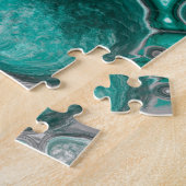 Aquamarine und schwarze Blasen Digitale Fluid Art  Puzzle (Seite)