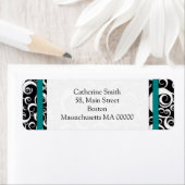 Aquamarine und schwarze Damaskus-Wirbel - Adressli (Insitu)