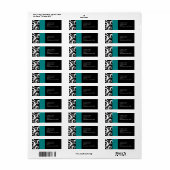 Aquamarine und schwarze Damaskus-Wirbel - Adressli (Vorne)