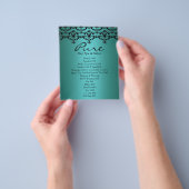 Aquamarine und schwarze Elegante Damask Flyer (Gruppe)
