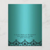 Aquamarine und schwarze Elegante Damask Flyer (Hinten)