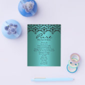 Aquamarine und schwarze Elegante Damask Flyer (Einzeln)