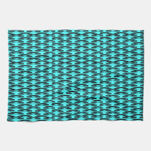 Aquamarine und schwarze geometrische gemustert geschirrtuch