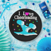 AQUAMARINE UND SCHWARZE I LIEBE - PRÜFPAPIER-TELLE PAPPTELLER (Party)