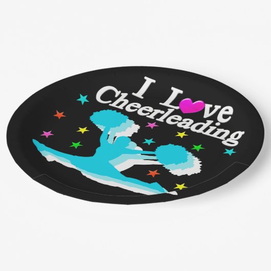 AQUAMARINE UND SCHWARZE I LIEBE - PRÜFPAPIER-TELLE PAPPTELLER (Schrägansicht)