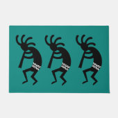 Aquamarine und schwarze Kokopelli-Südwestgestaltun Fußmatte (Vorderseite)