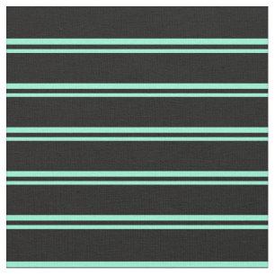 Aquamarine und schwarze Linde/Streifenmuster Stoff