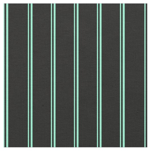 Aquamarine und schwarze Linien Stoff (Nahaufnahme)