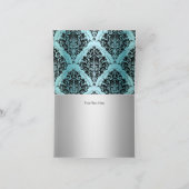 Aquamarine und schwarze Prinzessin Tiara Dankeschö Dankeskarte (Innenseite)