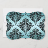 Aquamarine und schwarze Prinzessin Tiara Sweet 16 Einladung (Rückseite)