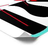 Aquamarine und schwarze Relax - Zeichen für die Kü Poster (Ecke)