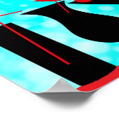 Aquamarine und schwarze Relax - Zeichen für die Kü Poster (Ecke)