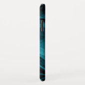 Aquamarine und schwarze Smokey-Textur Case-Mate iPhone Hülle (Hinten/Rechts)