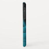 Aquamarine und schwarze Smokey-Textur Case-Mate iPhone Hülle (Hinten/Links)