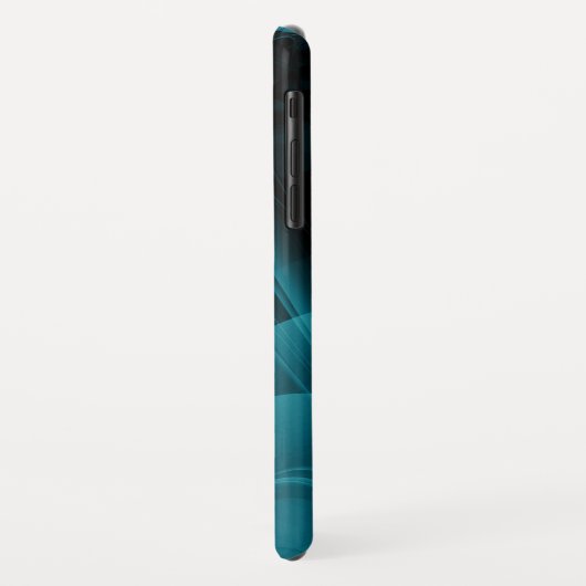 Aquamarine und schwarze Smokey-Textur Case-Mate iPhone Hülle (Hinten/Links)