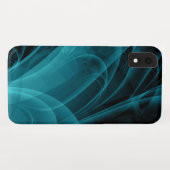 Aquamarine und schwarze Smokey-Textur Case-Mate iPhone Hülle (Rückseite (Horizontal))