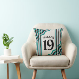 Aquamarine und schwarze Sportkissen Kissen