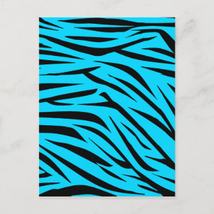 Aquamarine und schwarze Zebrastreifen Postkarte