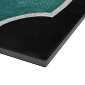 Aquamarine und silber Shabbos Challah Schneidebrett (Ecke)