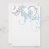 Aquamarine und silberne Einladung zur Hochzeit von (Rückseite)