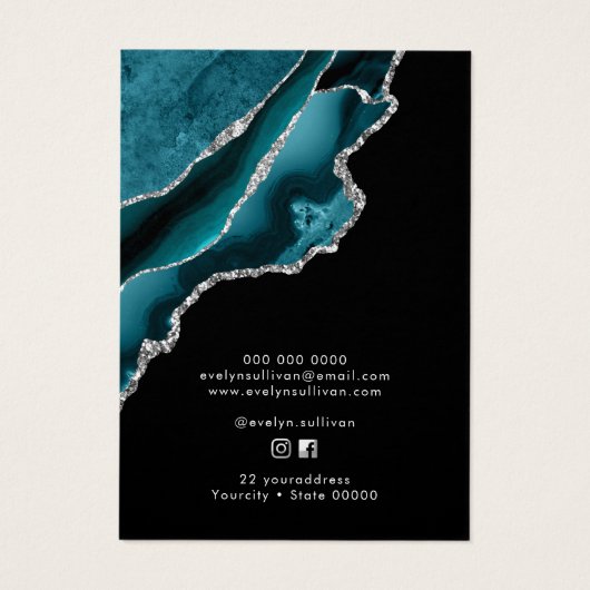 Aquamarine und silberne Halskette (Rückseite)