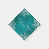 Aquamarine und silberne indische Hochzeit Serviette (Ecke)