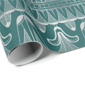 Aquamarine und silberne Kunst-Déco Geschenkpapier (Rolleneckpunkt)