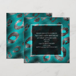Aquamarine und silberne Party Einladungen