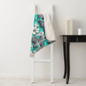 Aquamarine und silberne Schmetterlinge Personalisi Sherpadecke (Beispiel)