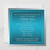 Aquamarine und Silberperlen 16 . Geburtstag Einlad Einladung (Rückseite)