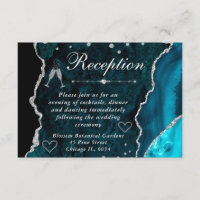 Aquamarine und Silver Imitate Glitzer Agate Empfan