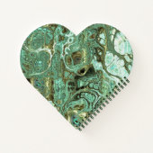 Aquamarine und tan-Imitate - Marmorherz-Notebook Notizblock (Rückseite)