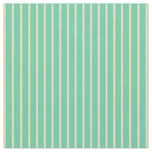 Aquamarine und Tan Streifen Stoff