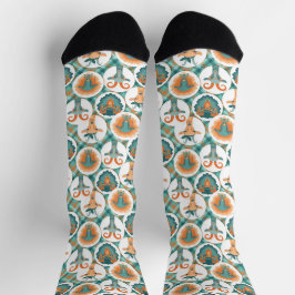 Aquamarine und Terracotta Hipster Goods Socks Socken