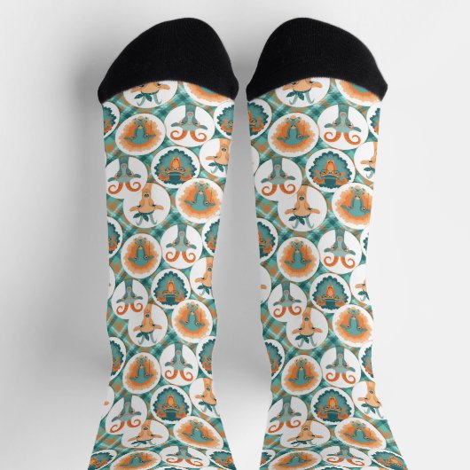 Aquamarine und Terracotta Hipster Goods Socks Socken (Oben)