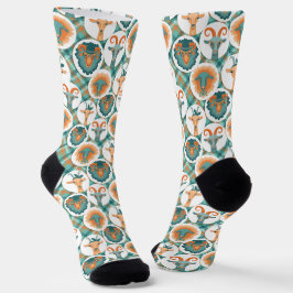 Aquamarine und Terracotta Hipster Goods Socks Socken