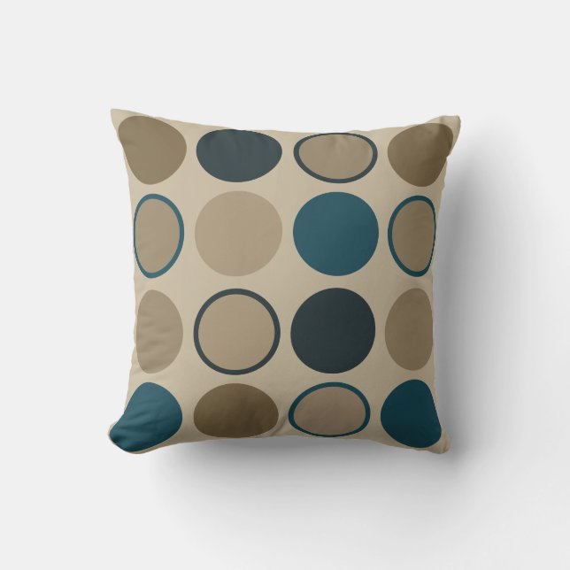 Aquamarine und Touch Circles Kissen (Vorderseite)