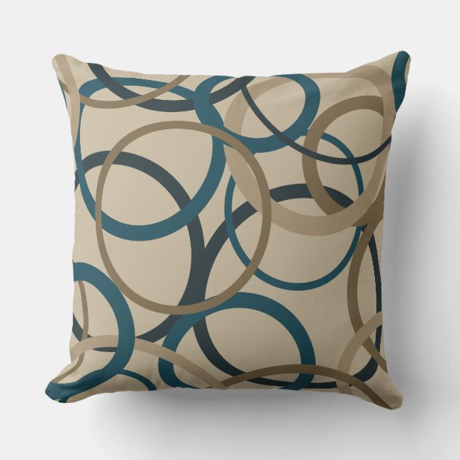 Aquamarine und Touch Circles Kissen (Vorderseite)