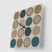 Aquamarine und Touch Circles Quadratische Wanduhr (Winkel)